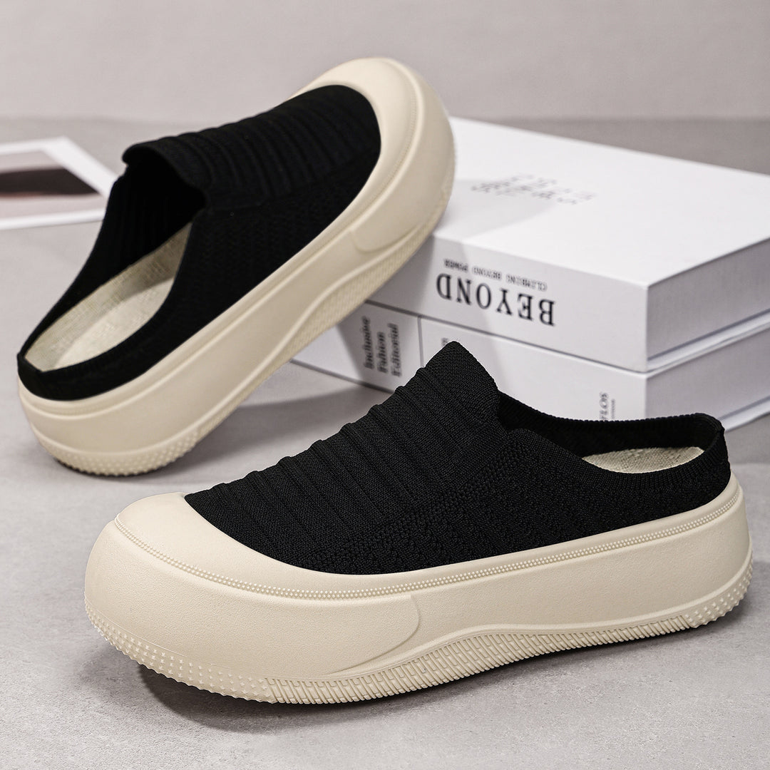 Damen nan gestrickter Slip-On Plateau-Sneaker mit nahtlosem Sockenschaft und robuster Profilsohle Drune