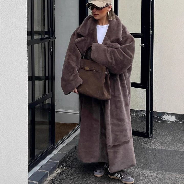 Damen Oversized Kunstfellmantel Drune