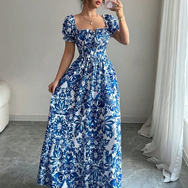 Damen Maxikleid mit quadratischem Ausschnitt und offenen Trägern Drune