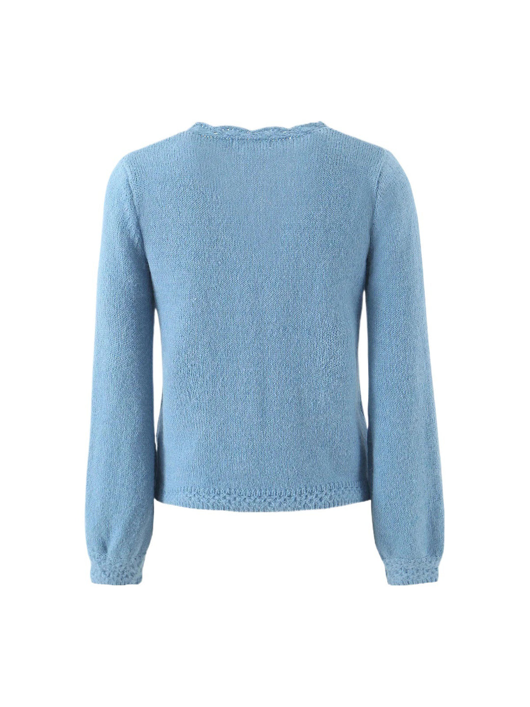 Damen elegante Strickjacke mit tiefem V-Ausschnitt und zarten Knöpfen Drune