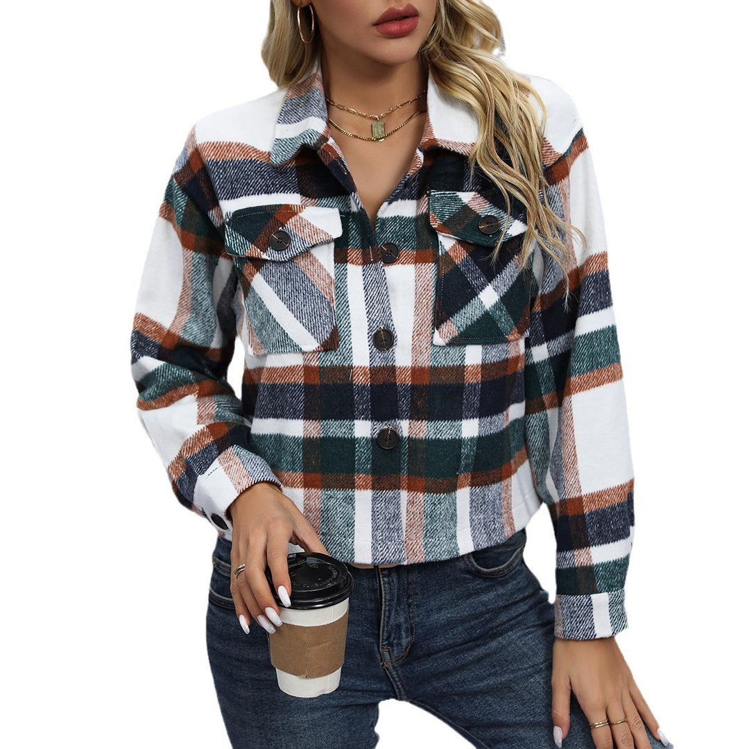 Damen Kariertes Flanellovershirt Drune