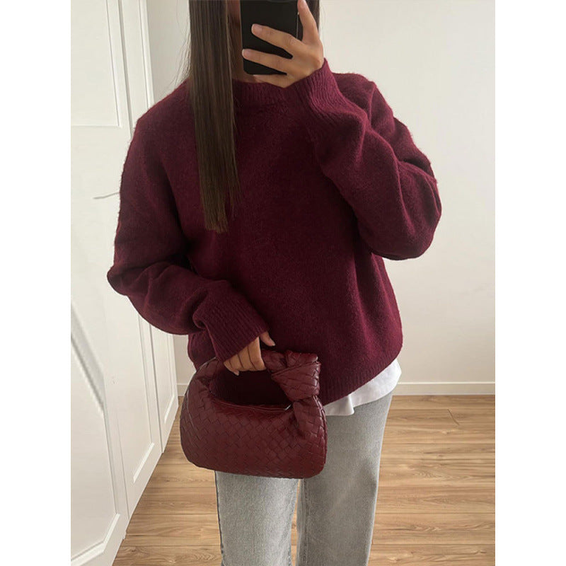Damen Ursprünglich geschnittener Strickpullover mit weichem Material Drune