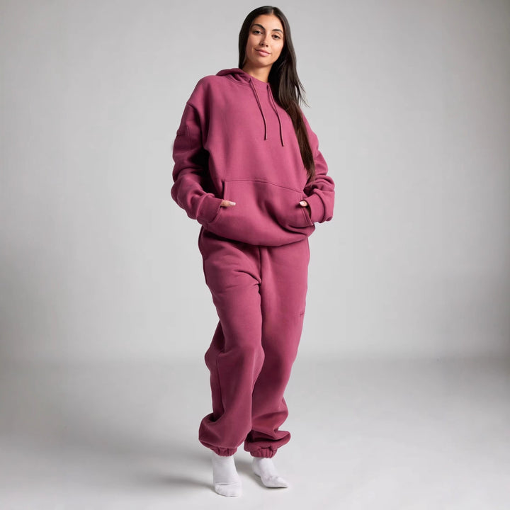 Damen nan Kapuzensweatshirt mit integrierter Schlafblende und weichem Fleece-Innenfutter Drune