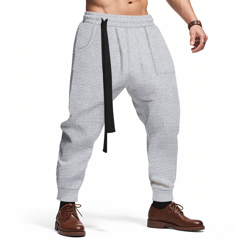 Herren lässige Struktur-Sweatpants mit verstellbarem Kordelzug Drune