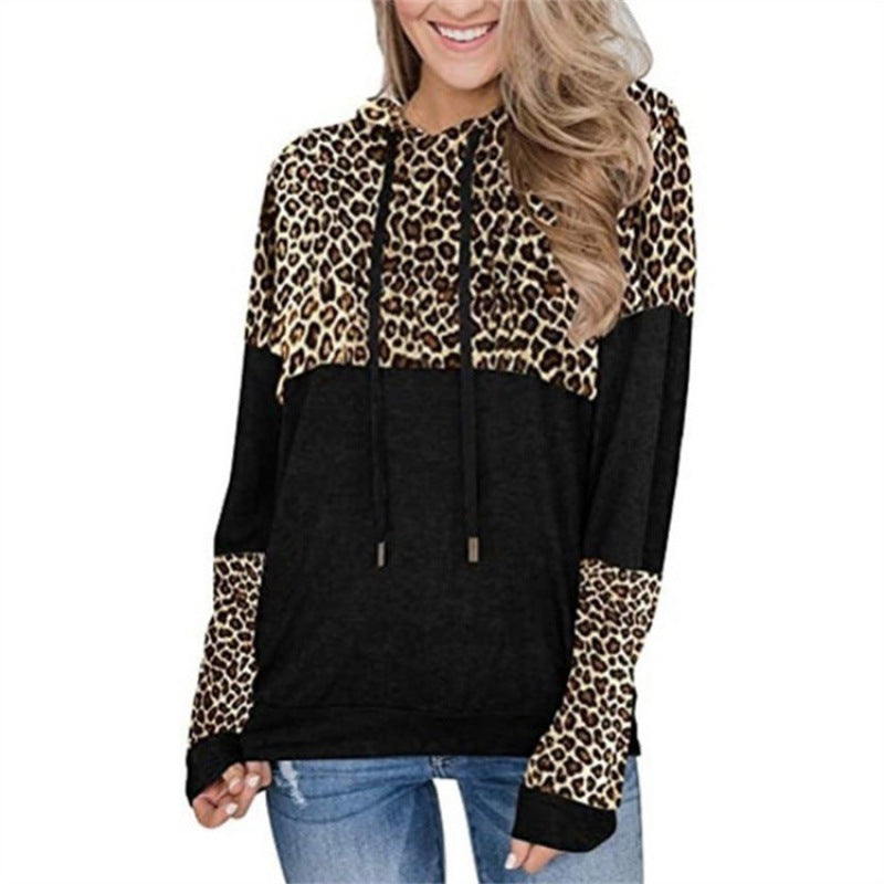Damen Kapuzenpullover im stylishen Leopardenmuster und lässigem Schnitt Drune