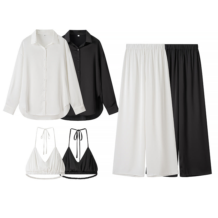 Femme Satin Zweiteiliges Schlafanzug-Set Drune
