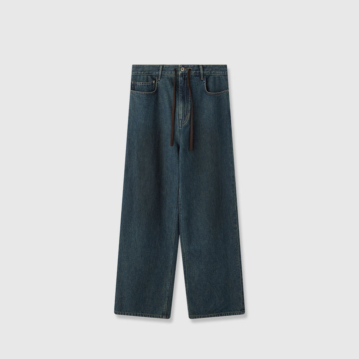 Damen moderne, weite Jeans mit hohem Bund Drune