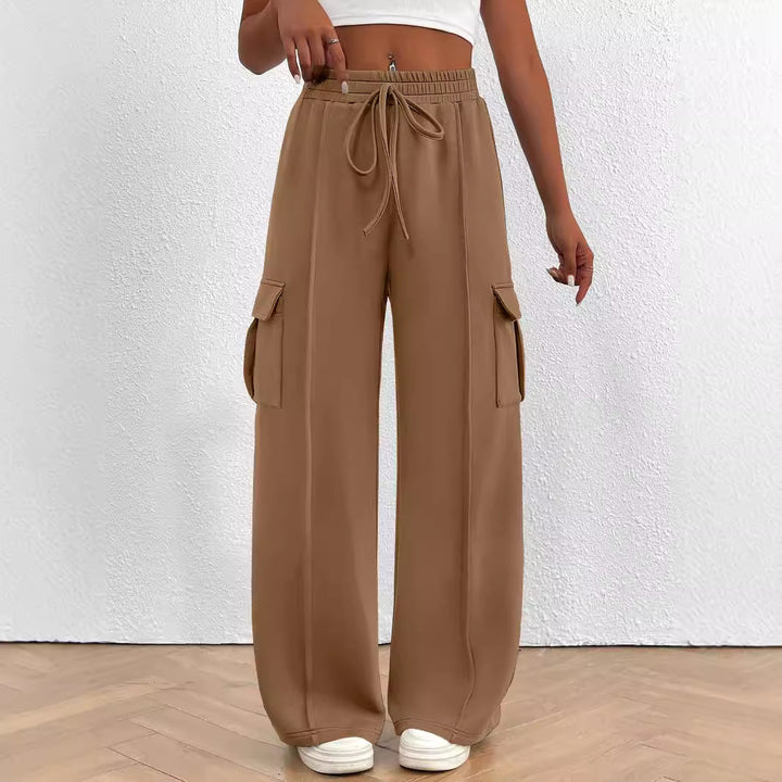 Damen Cargo-Hose im lässigen Relaxed Fit mit elastischem Bund und praktischen Taschen Drune