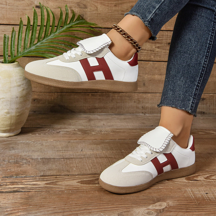 Damen Modische Sneakers mit eleganter Klappenakzent und rutschfester Sohle Drune