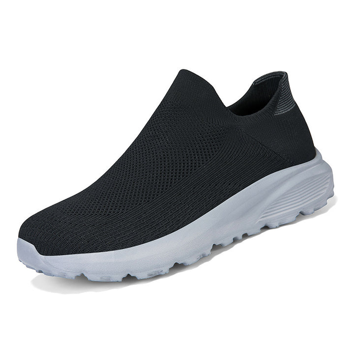 Unisex nan elastischer Strick-Schlupfschuh mit konturierter viskoelastischer Innensohle und rutschfester stoßdämpfender Laufsohle Drune