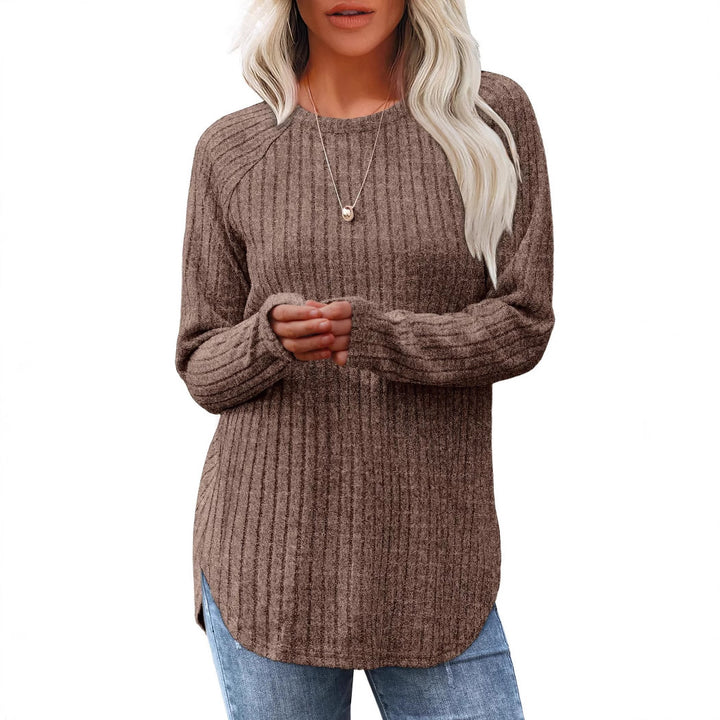 Damen Oversized Pullover mit Rippstruktur und lässigem Schnitt Drune
