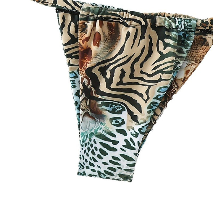 Damen Triangel-Bikini mit raffiniertem Leopardenmuster Drune