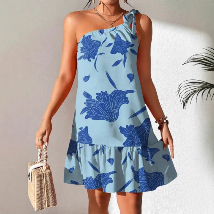 Damen Sommerliches Minikleid mit verspieltem Volant und asymmetrischem Saum Drune