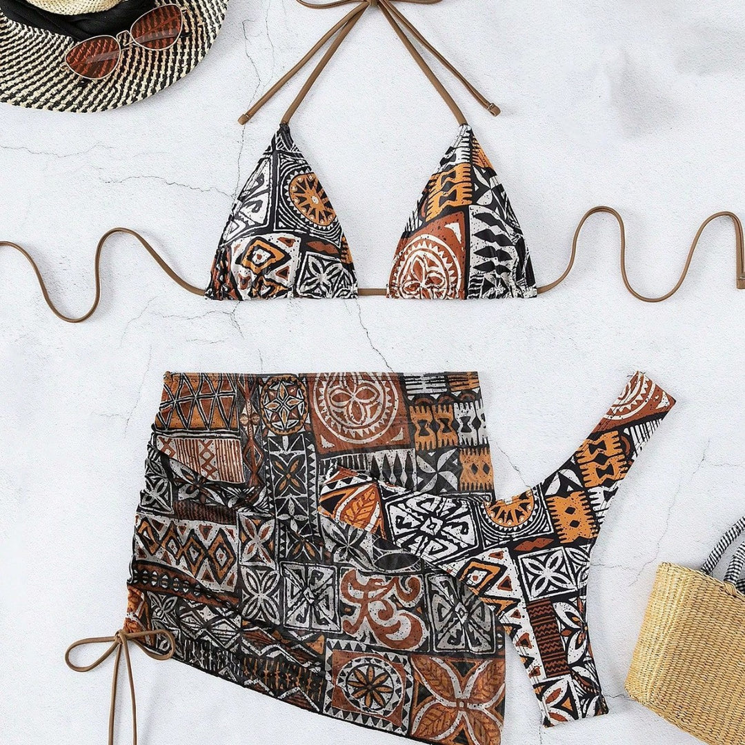 Damen Bikini-Set mit verstellbarem Oberteil und hoch taillierter Short Drune