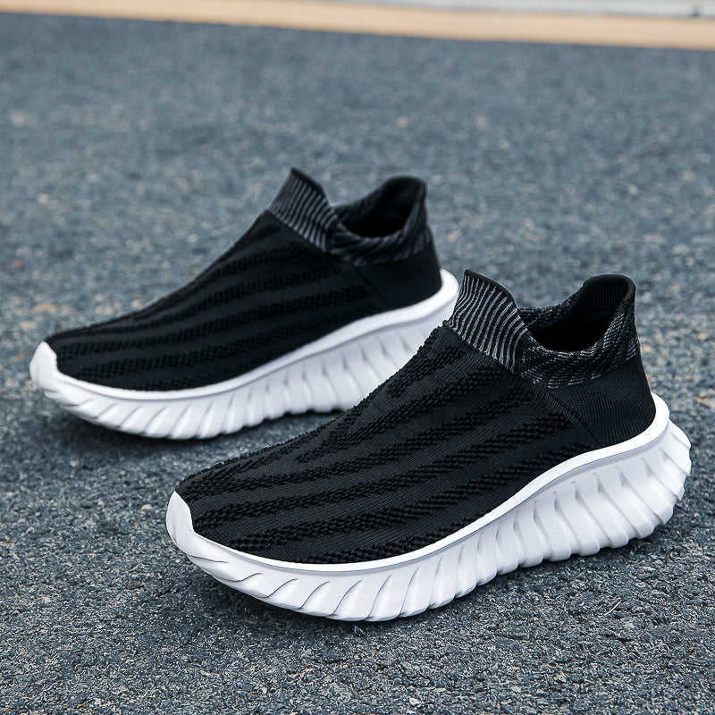 Unisex nan nahtloser Strick-Schlupf-Sneaker mit elastischem Sockenkragen und profiliertem Dämpfungssohlenprofil Drune