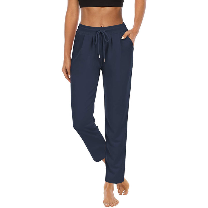 Damen bequeme Freizeithose mit elastischem Bund und seitlichen Taschen Drune