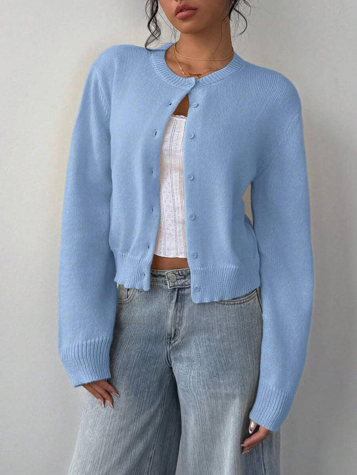 Damen Strickjacke aus softer Baumwolle mit Knopfdetails Drune