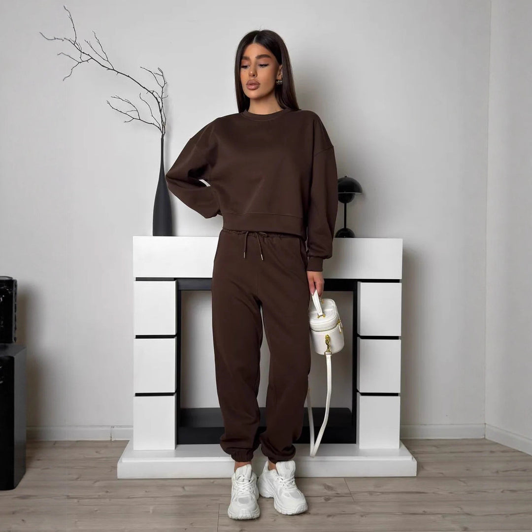 Damen Komfortables Sweatset mit lässiger Passform und hohen Bündchen Drune
