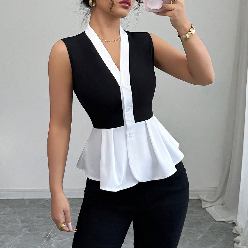 Damen trendiges Oberteil mit peplum Design Drune