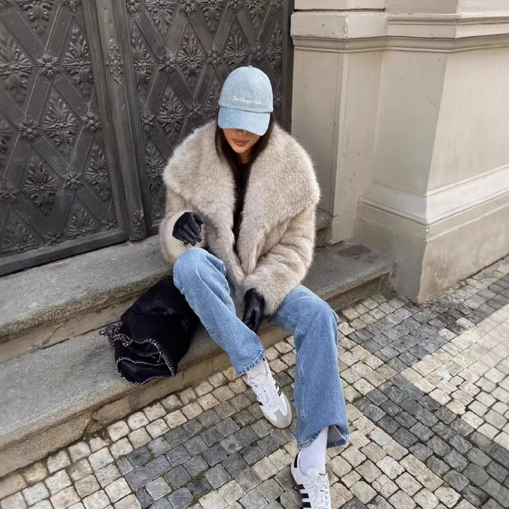 Damen Kuscheliger Winterjacke mit oversized Schnitt Drune