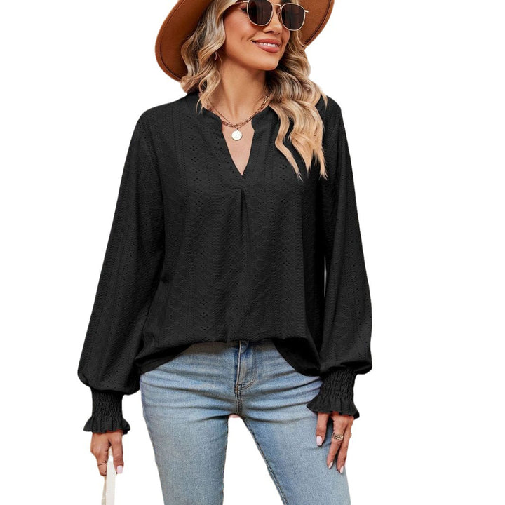 Damen Blusenshirt mit Lochmuster und eleganter Passform Drune