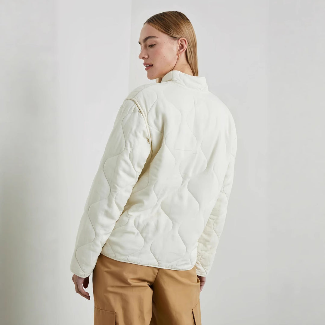 Damen gesteppte Oversized-Jacke mit hohem Kragen und elastischem Bund Drune