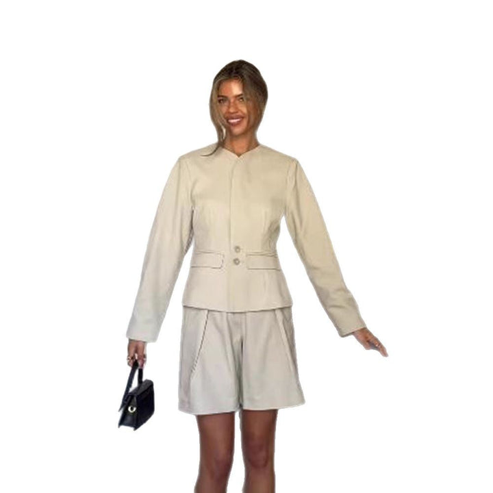 Damen elegantes Blazer-Shorts-Set Drune