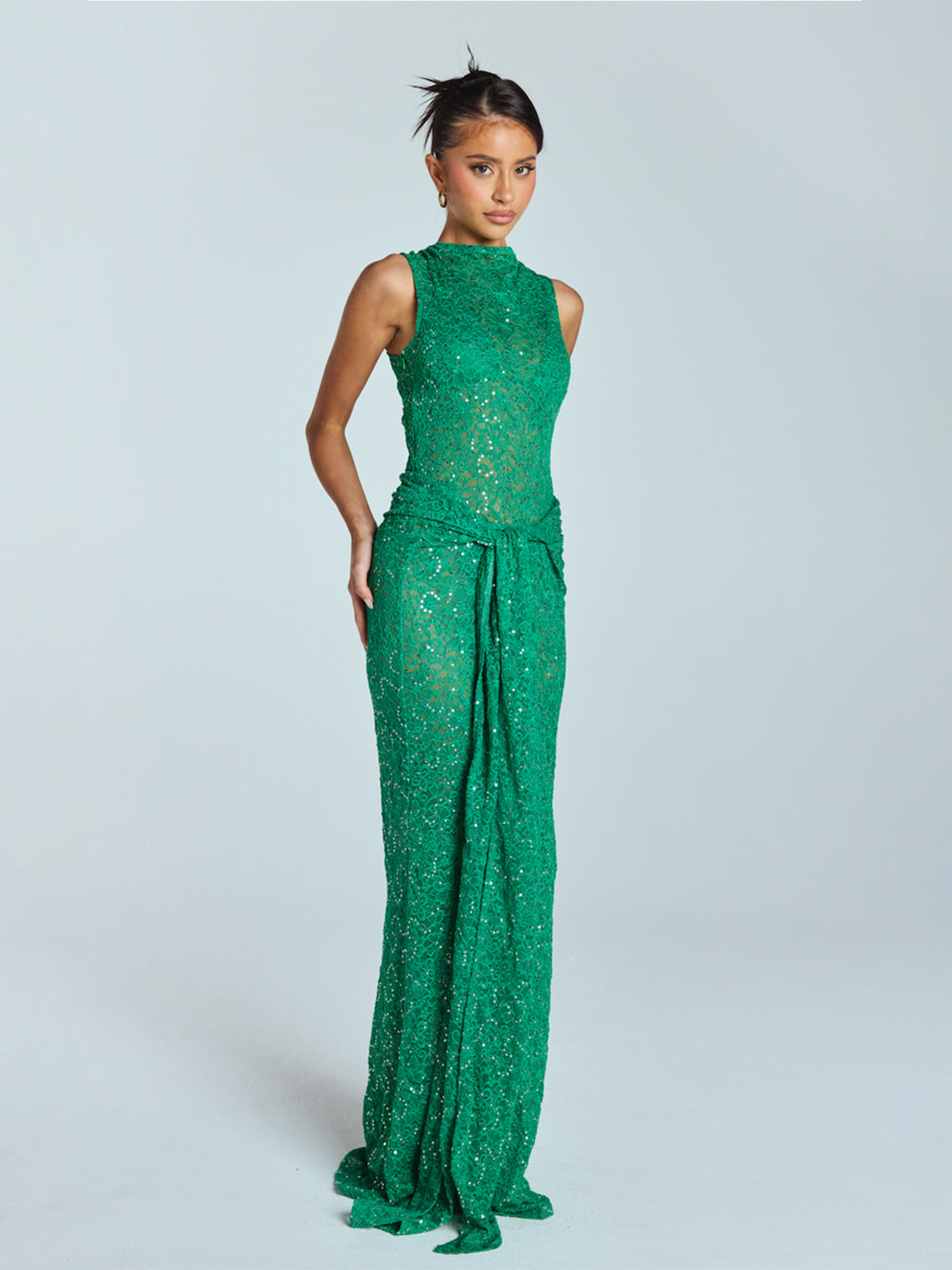 Damen Glamouröses Abendkleid mit aufwendigem Paillettenbesatz und figurbetontem Schnitt Drune