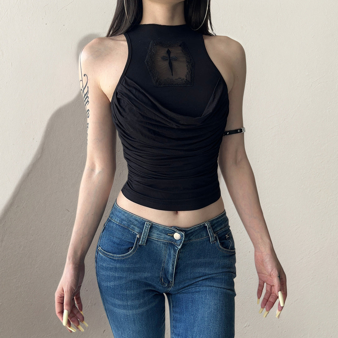 Damen elegantes Tanktop mit verspieltem Rückendetail Drune