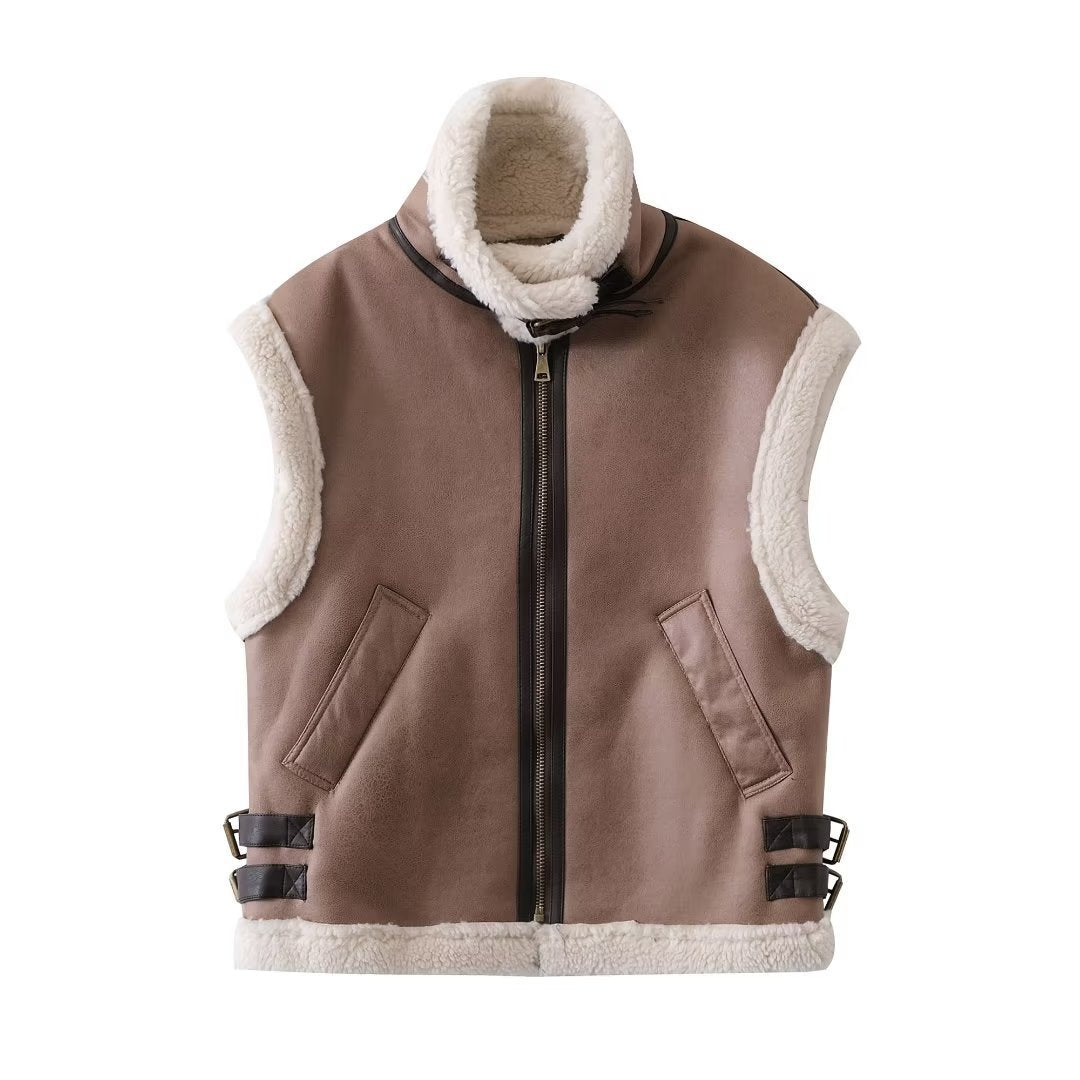 Damen modische Weste mit kuscheligem Innenfutter und eleganten Details Drune