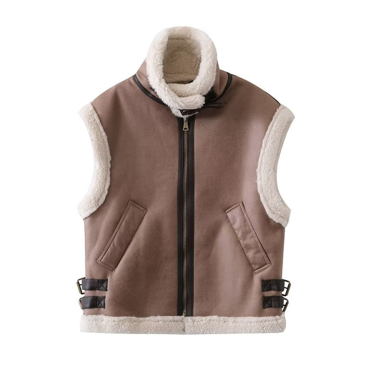 Damen modische Weste mit kuscheligem Innenfutter und eleganten Details Drune