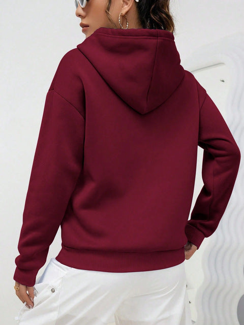Damen nan oversized Kapuzenpulloverkleid mit Kängurutasche, verlängerter Silhouette und weichem French-Terry Drune