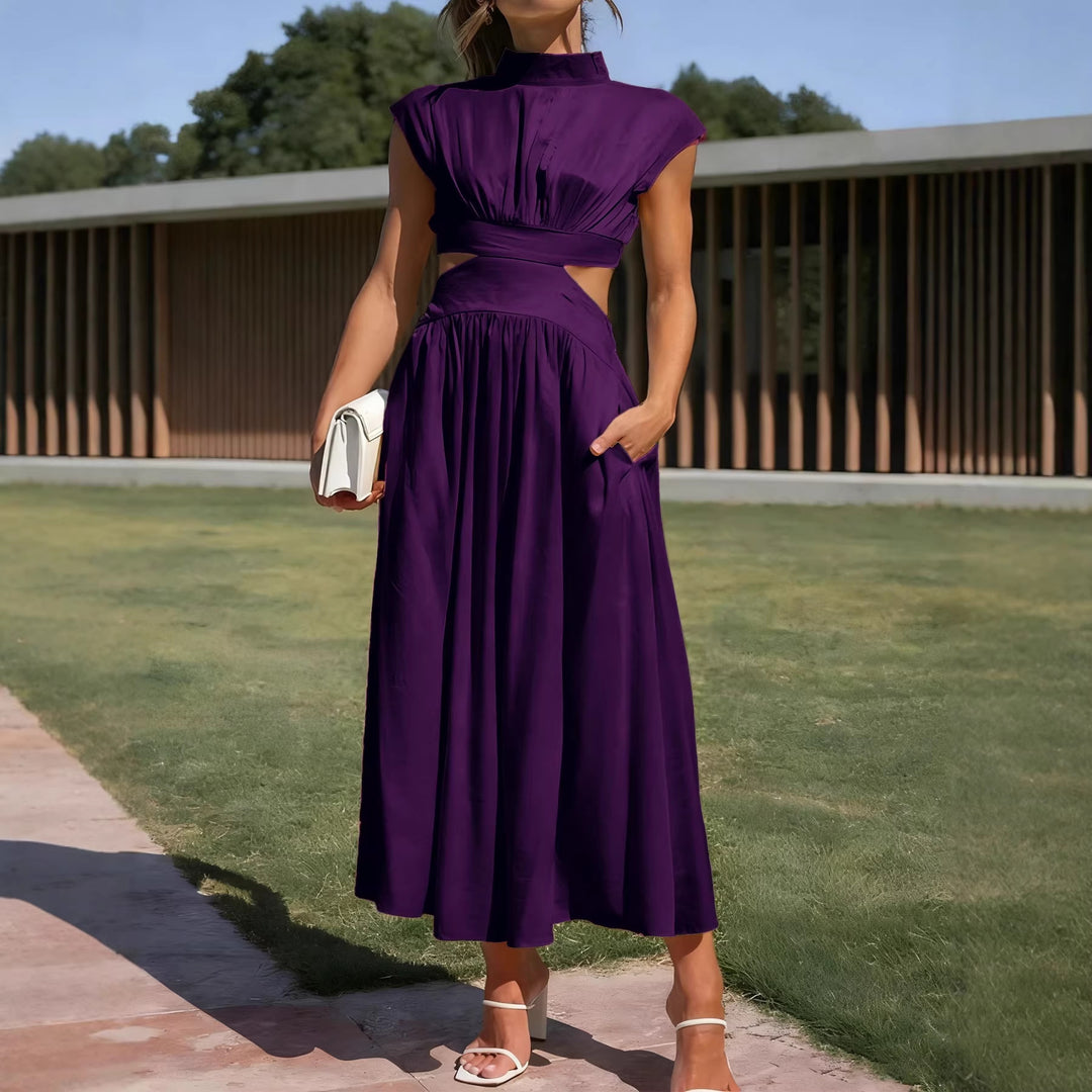Damen Maxikleid mit elegantem Wickeldesign und raffiniertem Cut-Out Drune