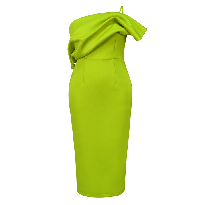 Damen Elegantes Maxikleid mit asymmetrischem Design und Drapierung Drune