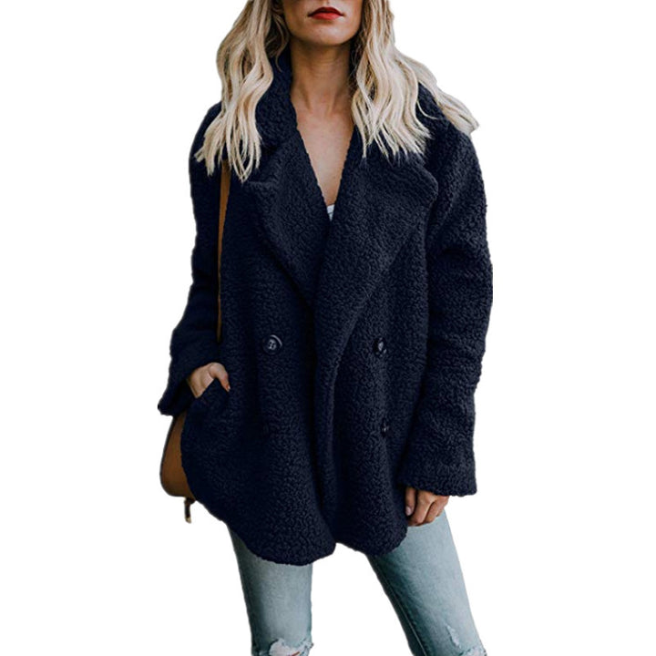 Damen kuschelige Bouclé-Jacke Drune