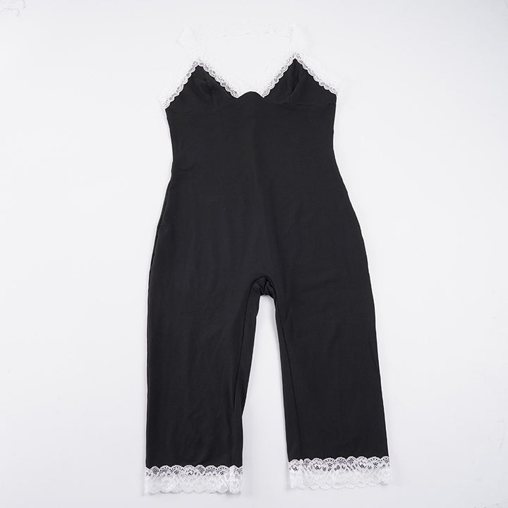 Damen Jumpsuit mit Spitzenrand und verführerischem Dekolleté Drune