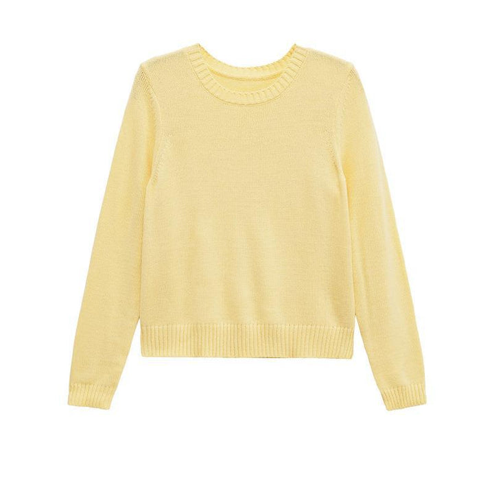 Damen Feinstrickpullover mit Rundhalsausschnitt und feinem Garn Drune