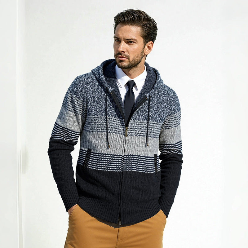 Herren Strickjacke mit Kapuze Drune