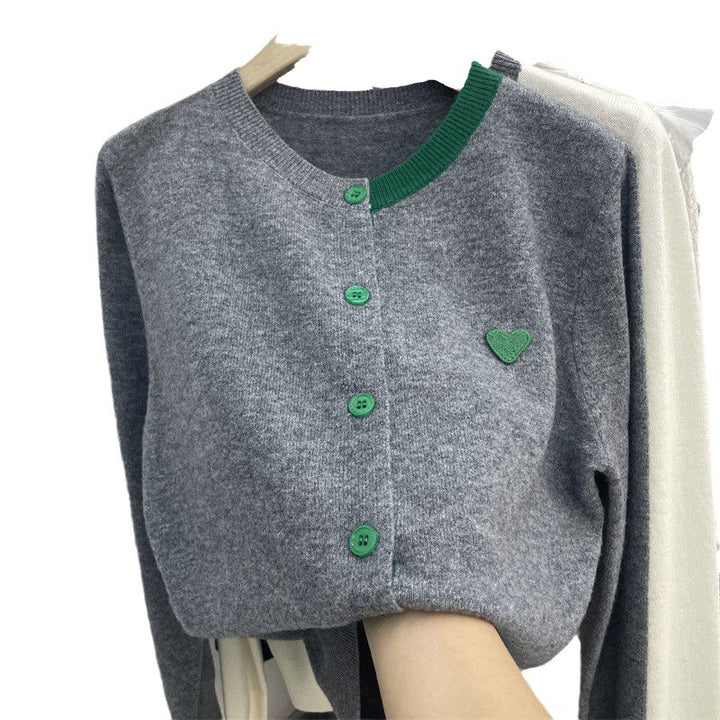 Damen Feiner Strickcardigan mit herzförmiger Applikation Drune