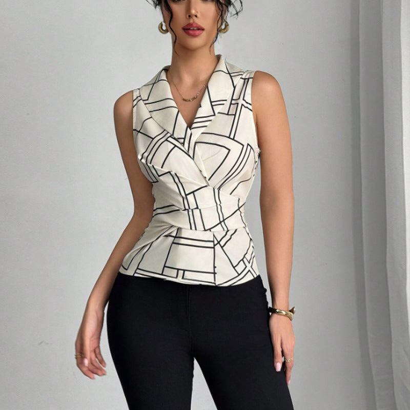 Damen Blusentop mit modernem Schnitt und strukturiertem Design Drune