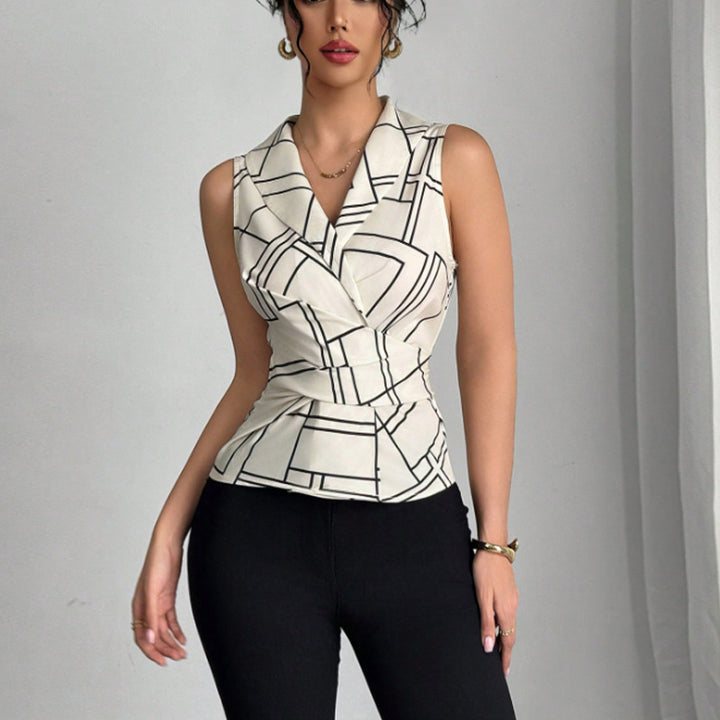 Damen Blusentop mit modernem Schnitt und strukturiertem Design Drune