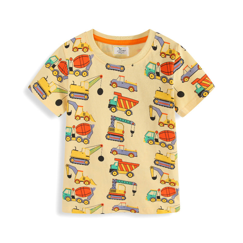 Jungen T-Shirt mit lustigem Baustellenfahrzeug-Design Drune