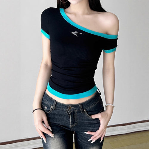 Damen figurbetontes Kurzarmshirt Drune