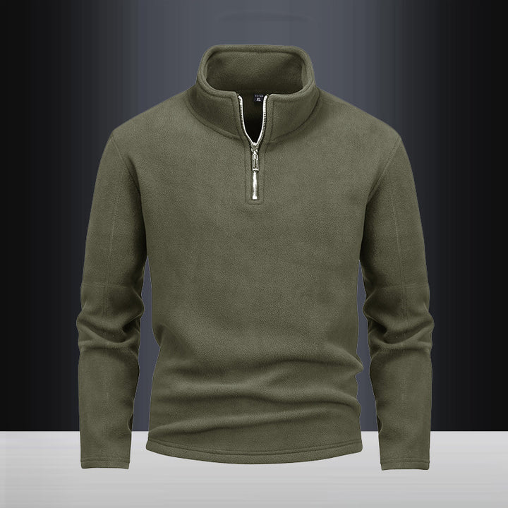 Herren nan Fleece-Halbzip-Pullover mit Stehkragen und flauschiger Mikrofleece-Qualität Drune