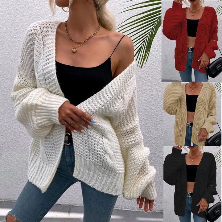 Damen Grobe Strickjacke mit offenem Schnitt und praktischen Taschen Drune