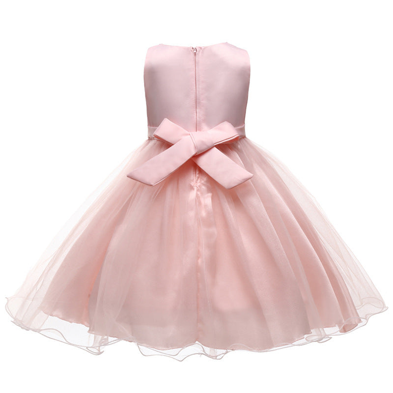 Mädchen Festliches Tüllkleid mit glitzerndem Oberteil und floraler Applikation Drune