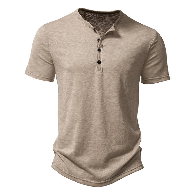 Herren Relaxed Fit Kurzarm Henley-Shirt Drune