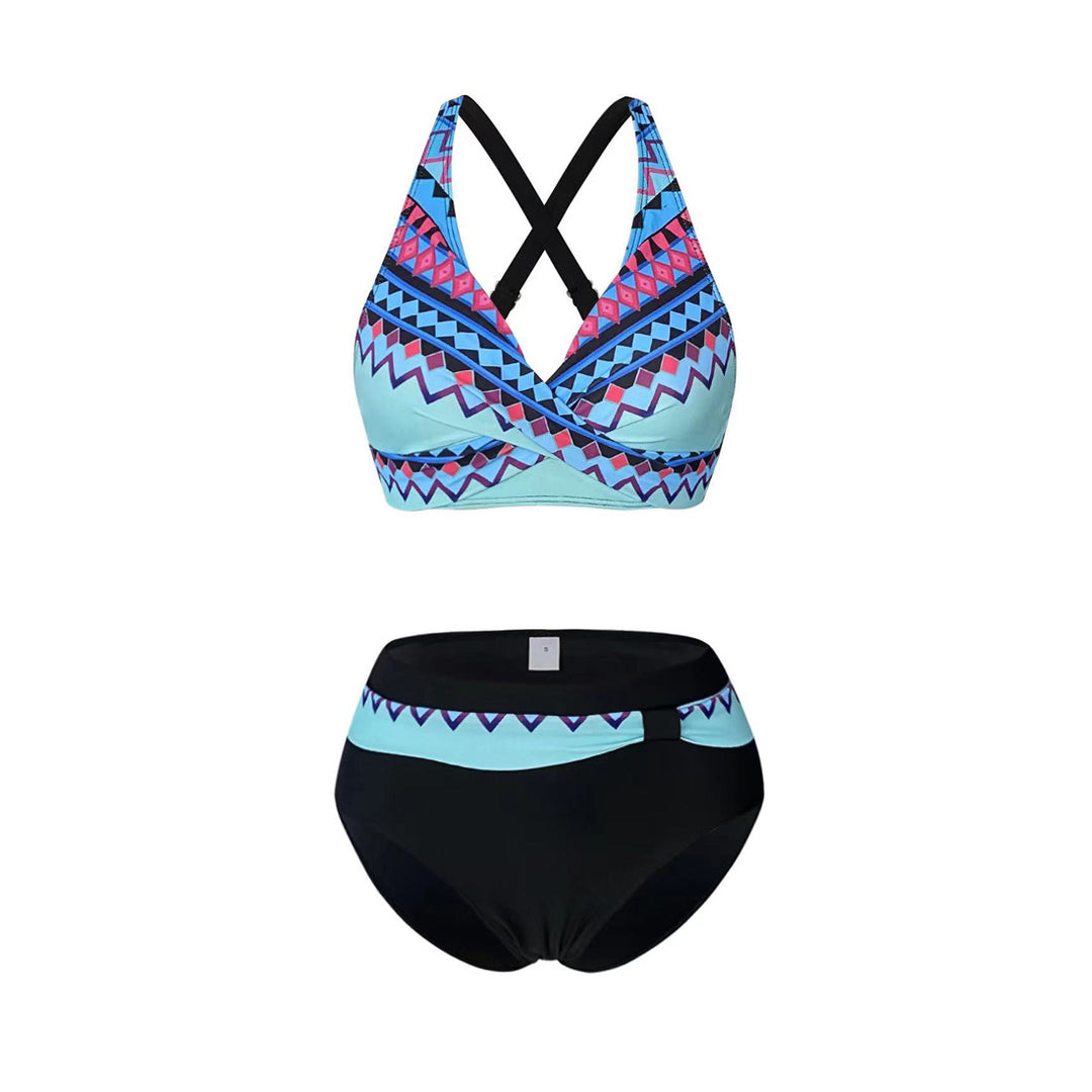 Damen Sportliches Bikini-Set mit trendigem Schnitt und modernem Grafikdesign Drune