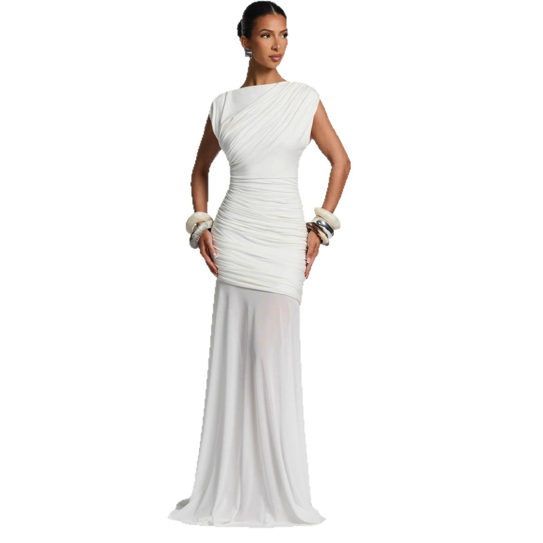 Damen Elegantes und figurbetontes Maxikleid mit Drapierungen Drune