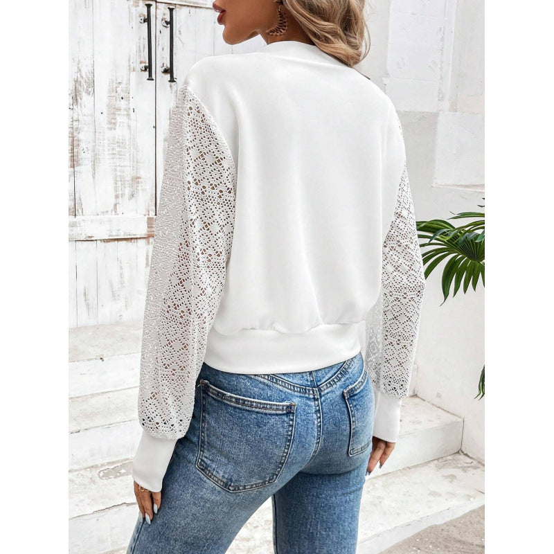 Damen Freizeitjacke mit stilvollen Spitzeinsätzen Drune